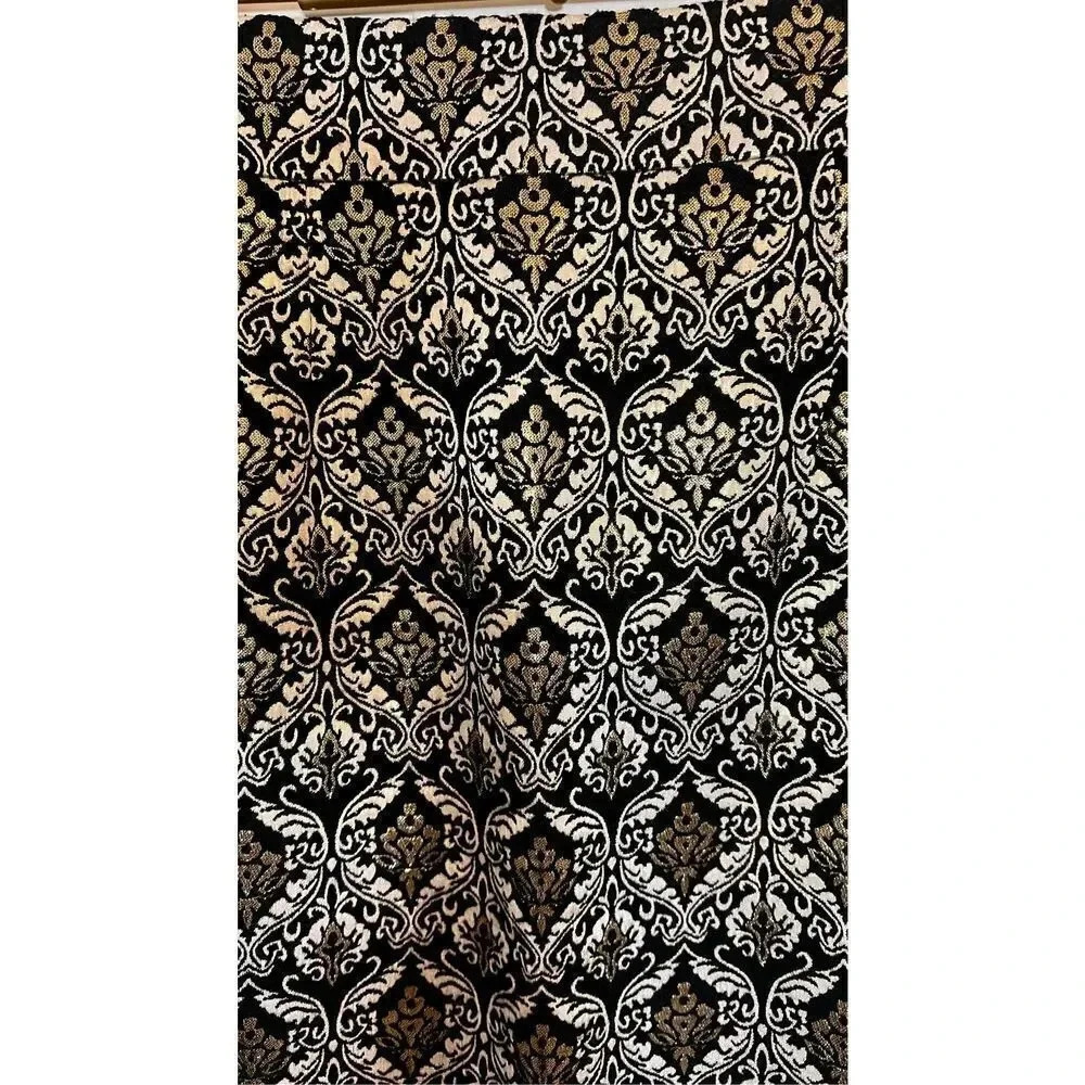 Alex Marie Womens‎ Black Gold Vintage Metallic Lined Brocade Pencil Skirt Size 4